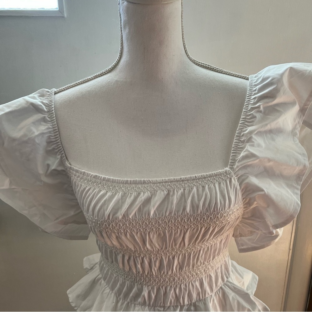 ZARA TOP RUFFLED BODICE WITH BUTTERFLY SLEEVES - Picture 11 of 16